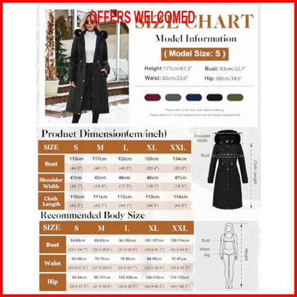 Long Puffer Winter Coat with Removable Fur Hood, Windproof Fleece Lining - Picture 4 of 8